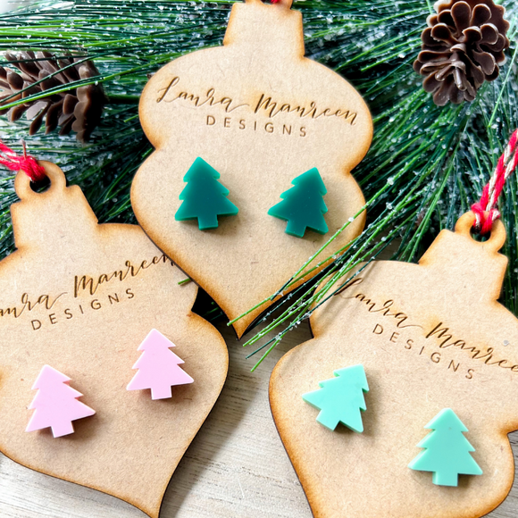 Holiday '22- Matte Tree Stud Earrings