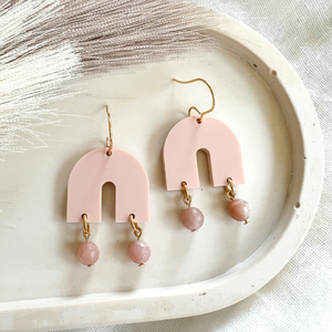 Everyday Gracie Earrings- Blush & Sunstone