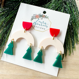 Holiday O Christmas Tree Arch Earrings