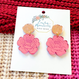 Valentine's- Peony Earrings