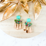 Glitter Party Scarlett Earrings- Aqua