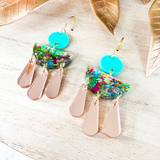 Glitter Party Scarlett Earrings- Aqua