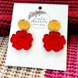 Valentine's- Peony Earrings