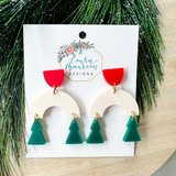 Holiday O Christmas Tree Arch Earrings