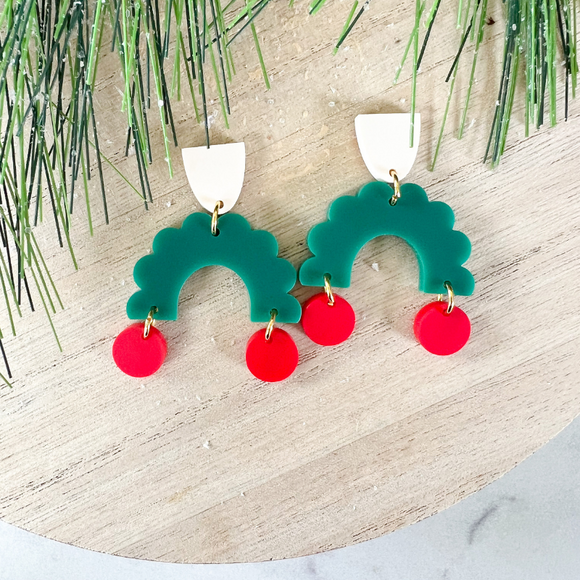 Holiday Deck the Halls Arch Earrings